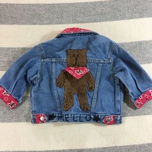 Baby Gap denim jean jacket Bear 3-12 month